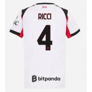 Køb  AC Milan Samuele Ricci #4 Udebanetrøje Dame Fodboldtrøjer 2025-26 Kortærmet