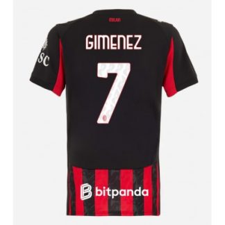 Køb  AC Milan Santiago Gimenez #7 Hjemmebanetrøje Dame Fodboldtrøjer 2025-26 Kortærmet