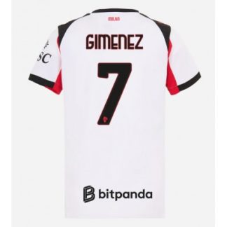 Køb  AC Milan Santiago Gimenez #7 Udebanetrøje Dame Fodboldtrøjer 2025-26 Kortærmet