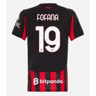 Køb  AC Milan Youssouf Fofana #19 Hjemmebanetrøje Dame Fodboldtrøjer 2025-26 Kortærmet