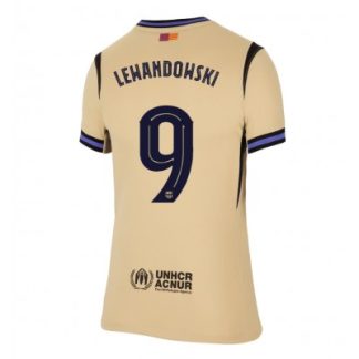 Køb  Barcelona Robert Lewandowski #9 Udebanetrøje Dame Fodboldtrøjer 2025-26 Kortærmet