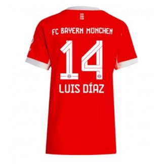Køb  Bayern Munich Luis Diaz #14 Hjemmebanetrøje Dame Fodboldtrøjer 2025-26 Kortærmet