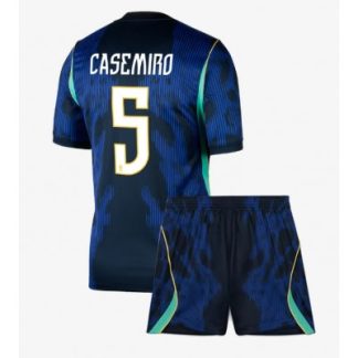 Køb  Brasilien Casemiro #5 hjemmebanetrøje sæt til børn VM 2026 2