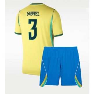 Køb  Brasilien Gabriel Magalhaes #3 Udebanetrøje sæt til børn VM 2026