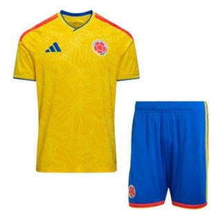 Køb  Colombia hjemmebanetrøje sæt til børn VM 2026 gul og blå 3