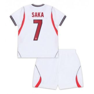 Køb  England Bukayo Saka #7 Udebanetrøje sæt til børn VM 2026