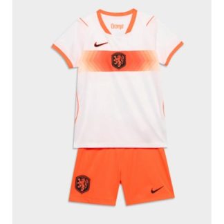 Køb  Holland Udebanetrøje sæt til børn VM 2026 hvid og orange 3