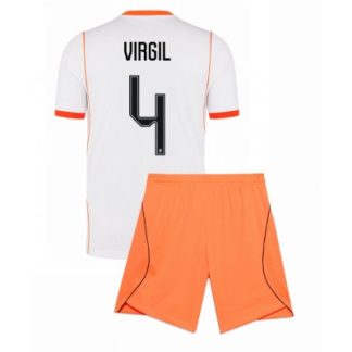 Køb  Holland Virgil van Dijk #4 hjemmebanetrøje sæt til børn VM 2026 2