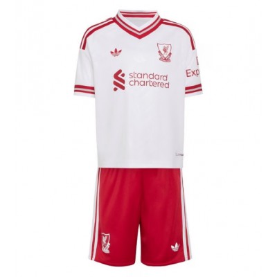 Køb Liverpool Udebanetrøje sæt til børn 2026-27 Hvid rød trøje og shorts på nettet Køb Liverpool Udebanetrøje sæt til børn 2026-27 Hvid rød trøje og shorts